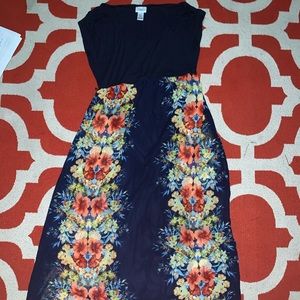 Blue maxi maternity dress